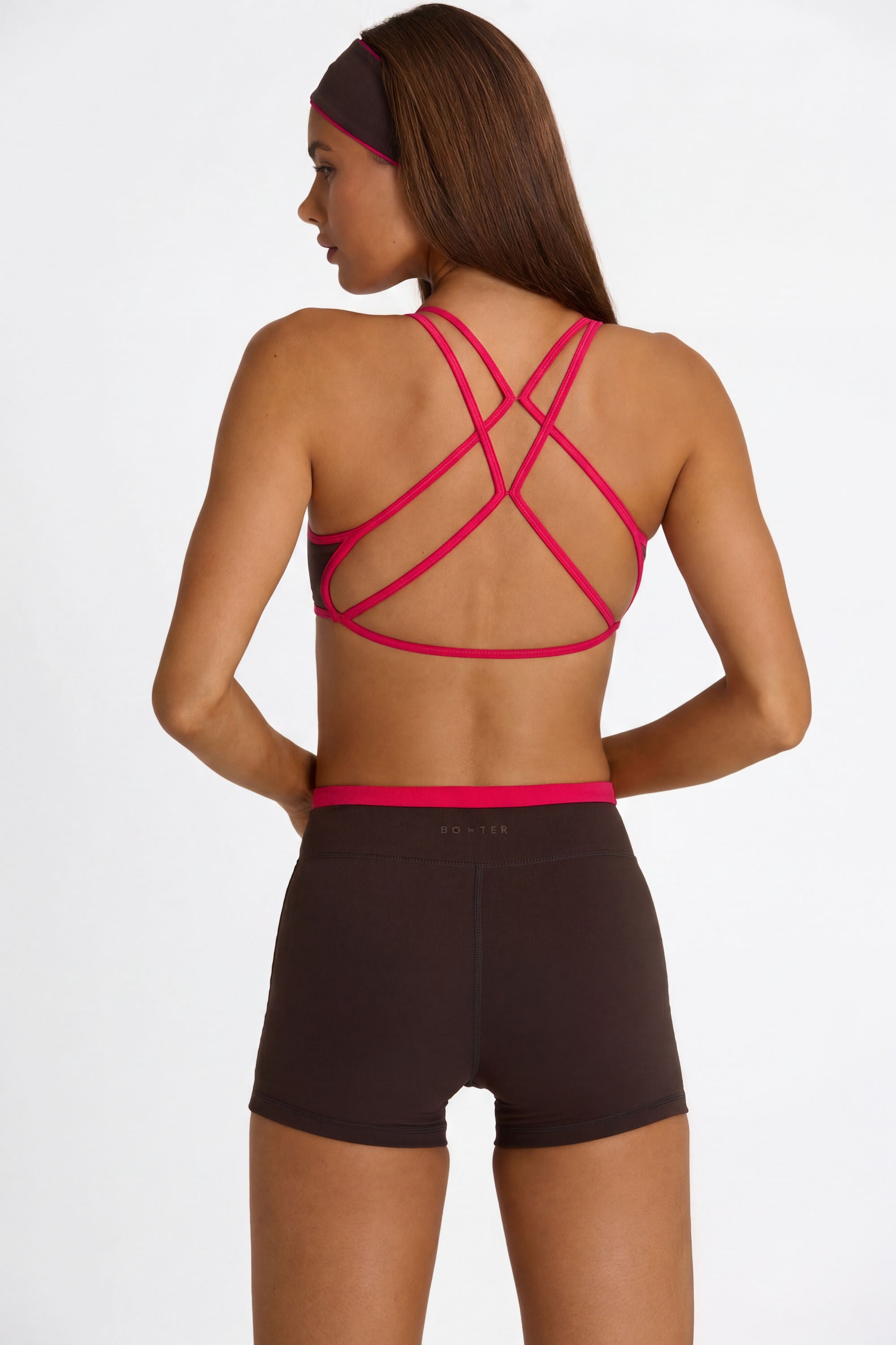 Soft Active Wrap Waist Shorts in Truffle - 2