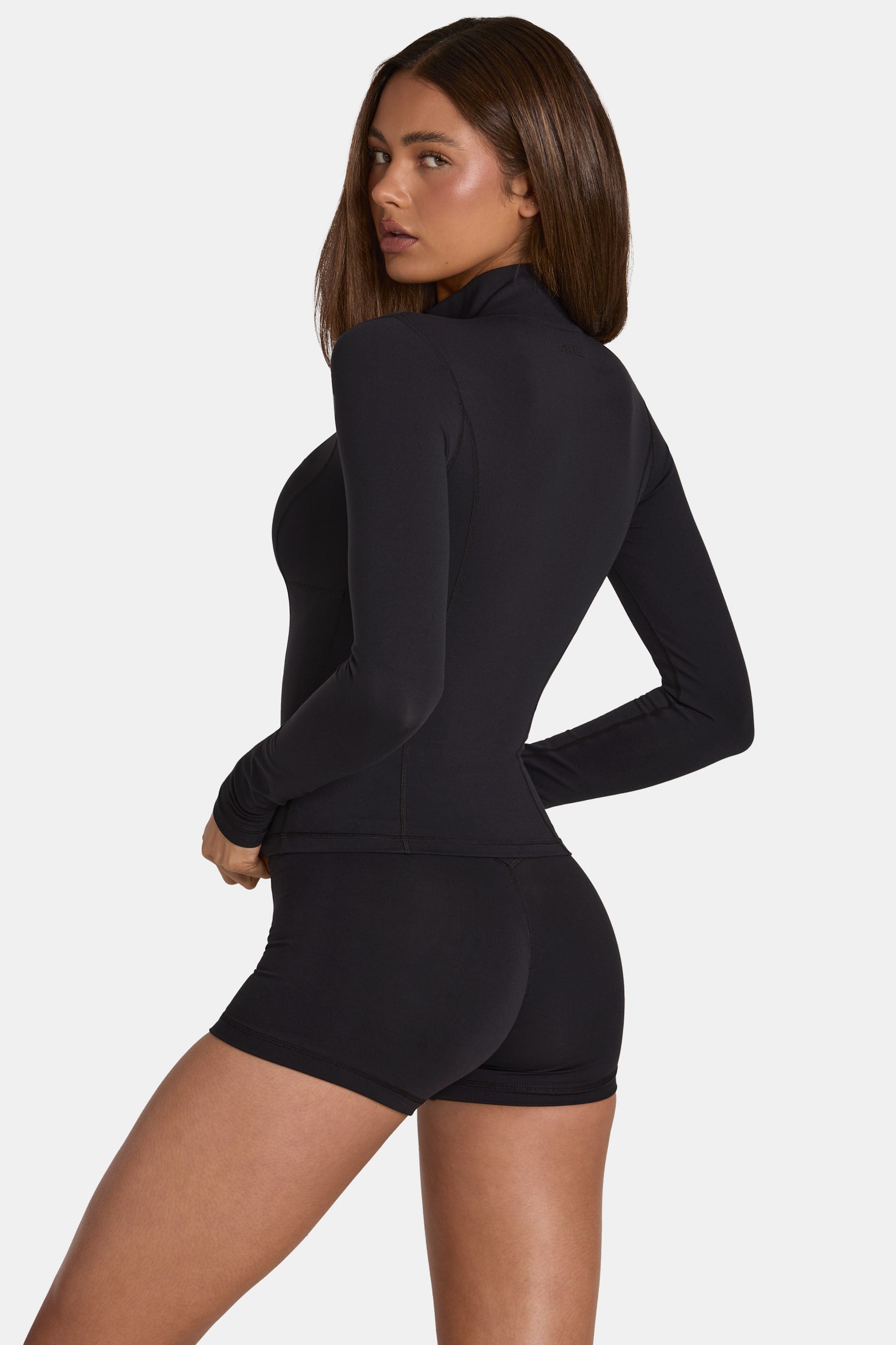Soft Active Zip-Up Jacket in Black - 2