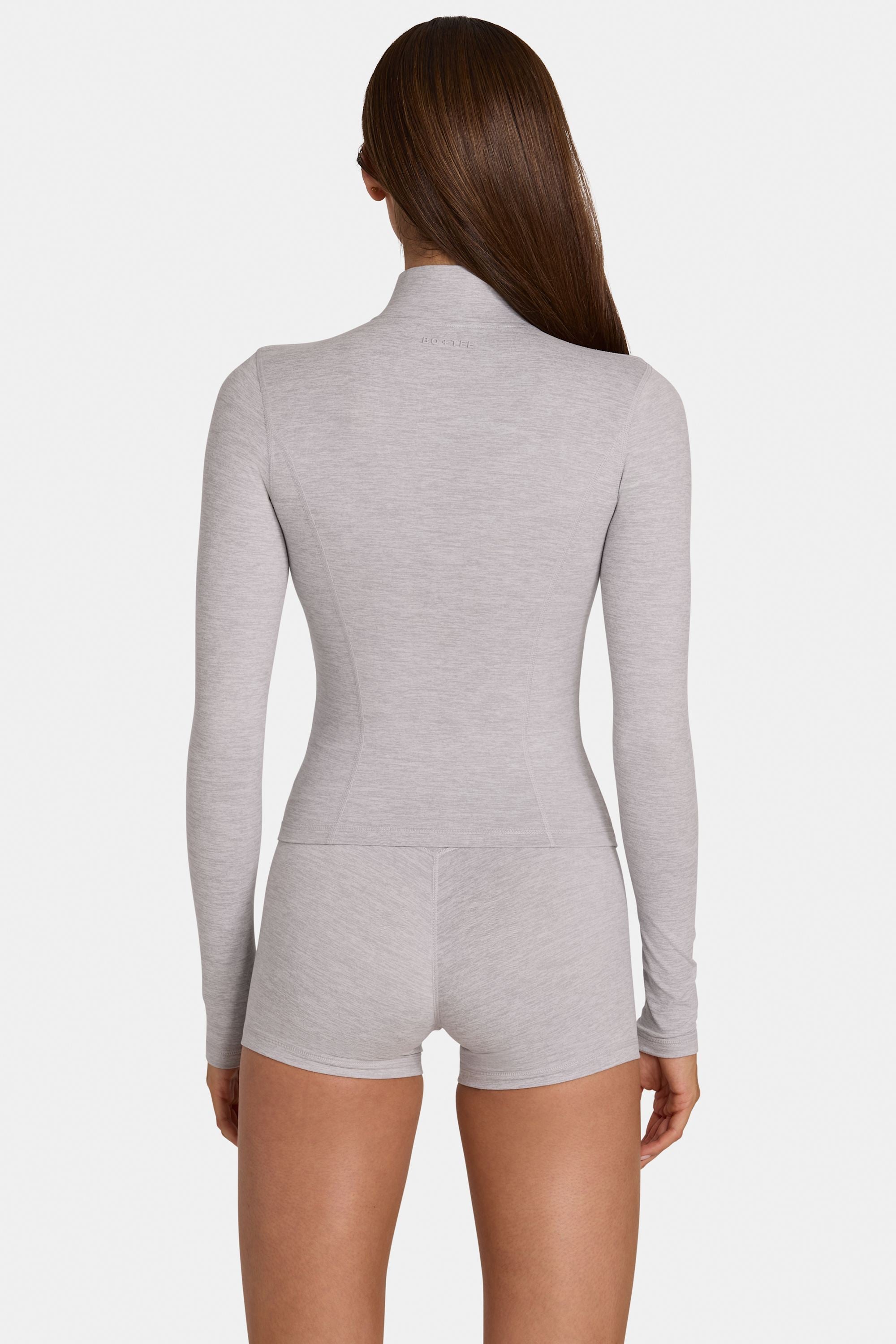 Soft Active Zip-Up Jacket in Grey Marl - 2