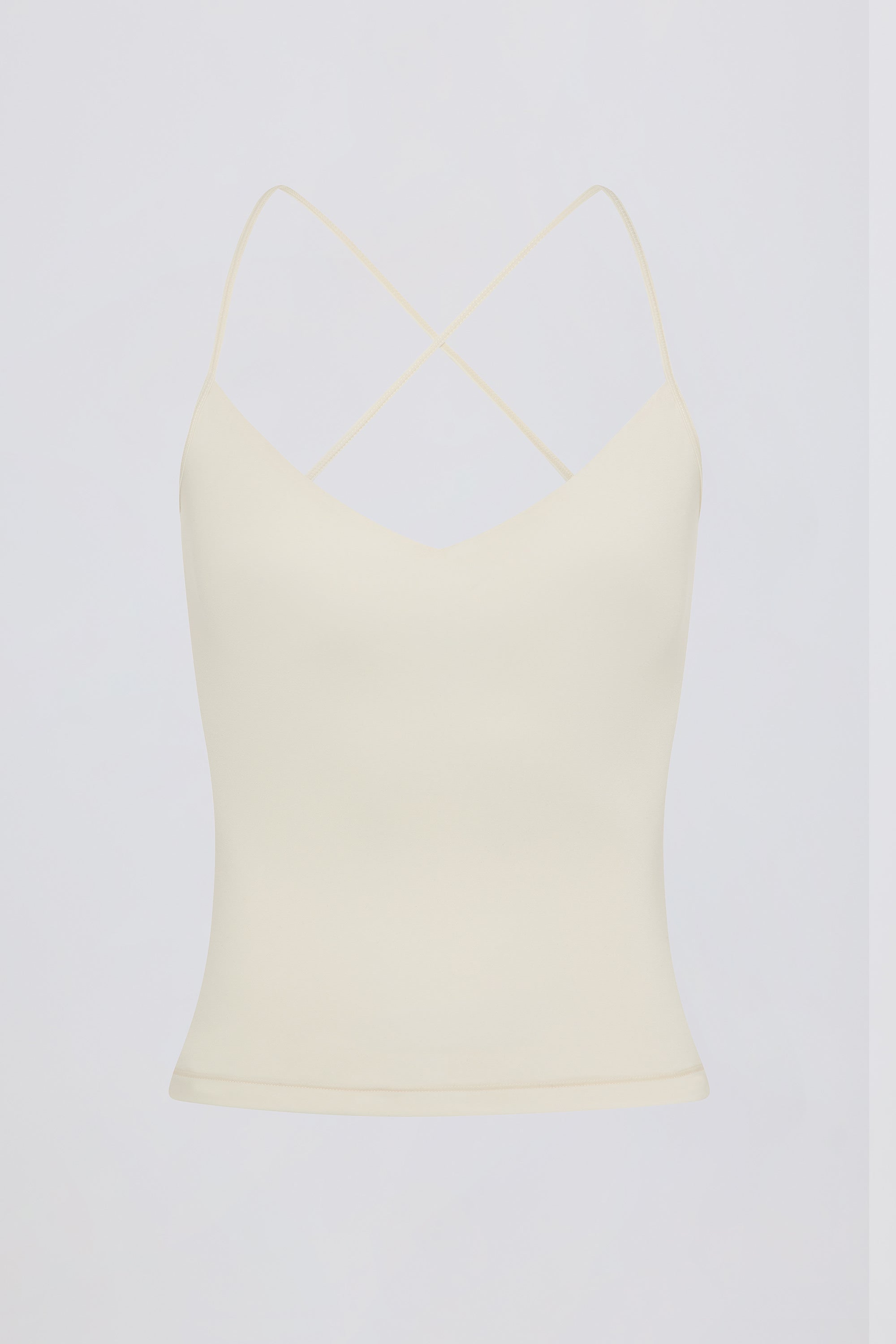 Cross-Back Tank Top in Cream - 1