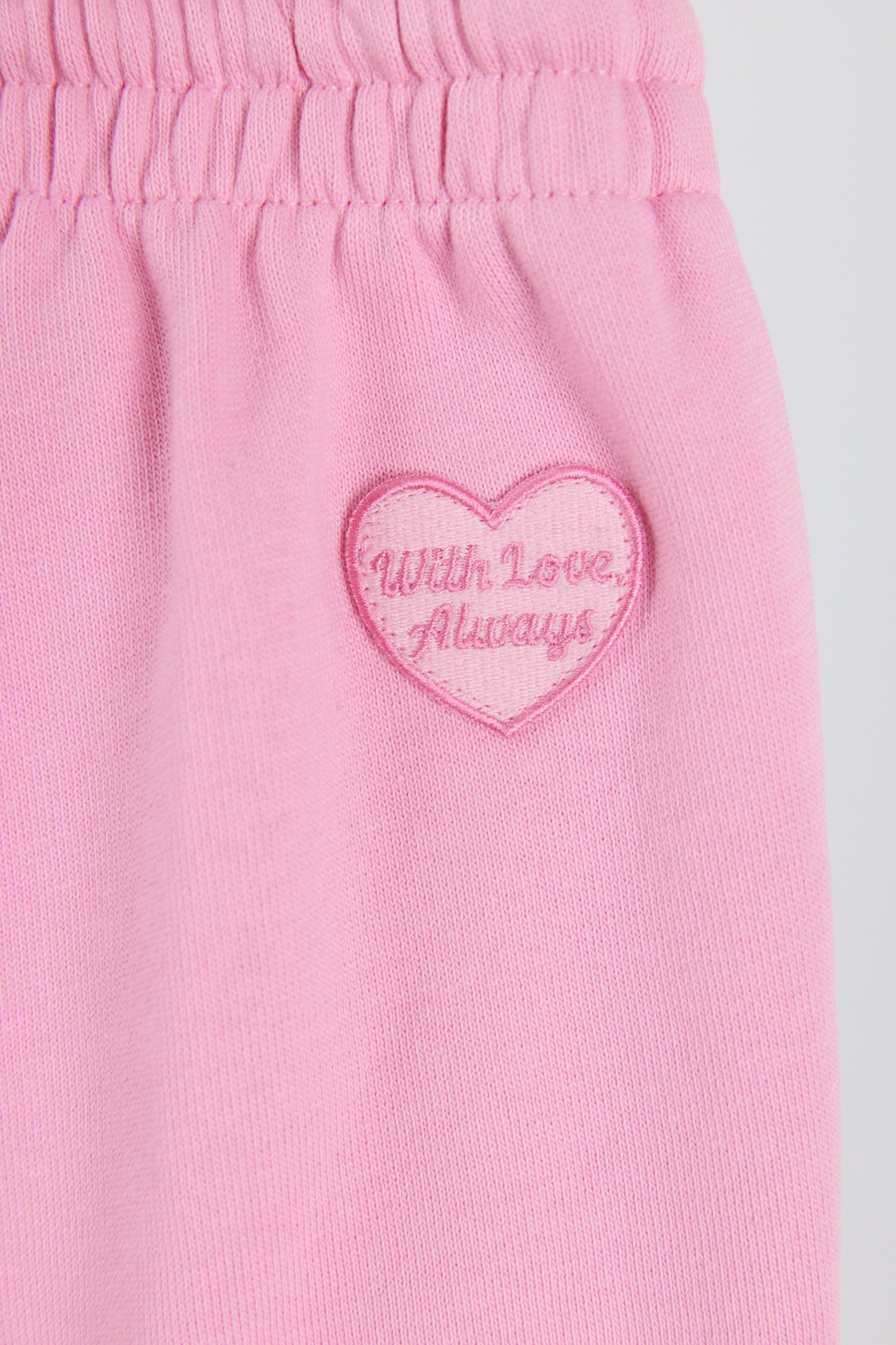 Soft Cotton Jersey Mid-Rise Wide-Leg Joggers in Baby Pink