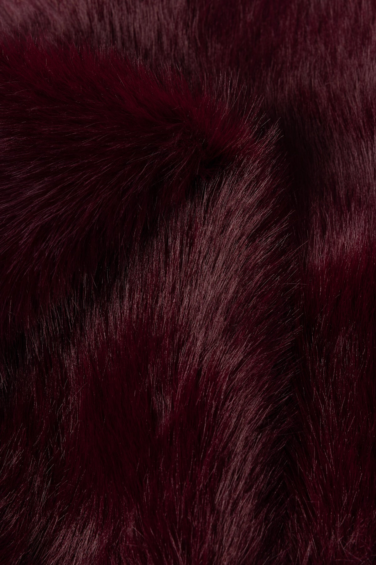 Faux Fur Tie-Up Sleeves in Wine Red