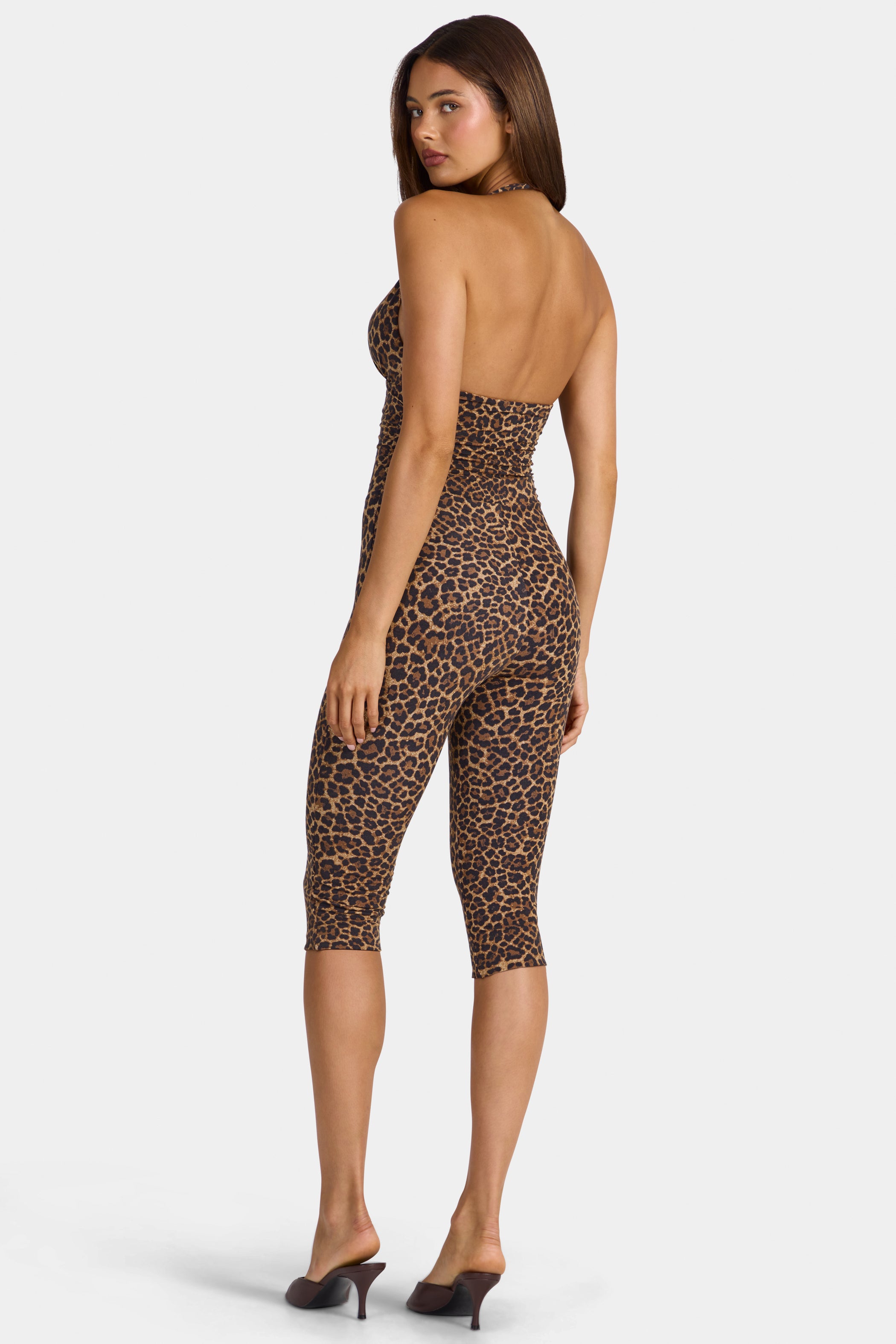 Modal Capri Jumpsuit in Leopard - 2