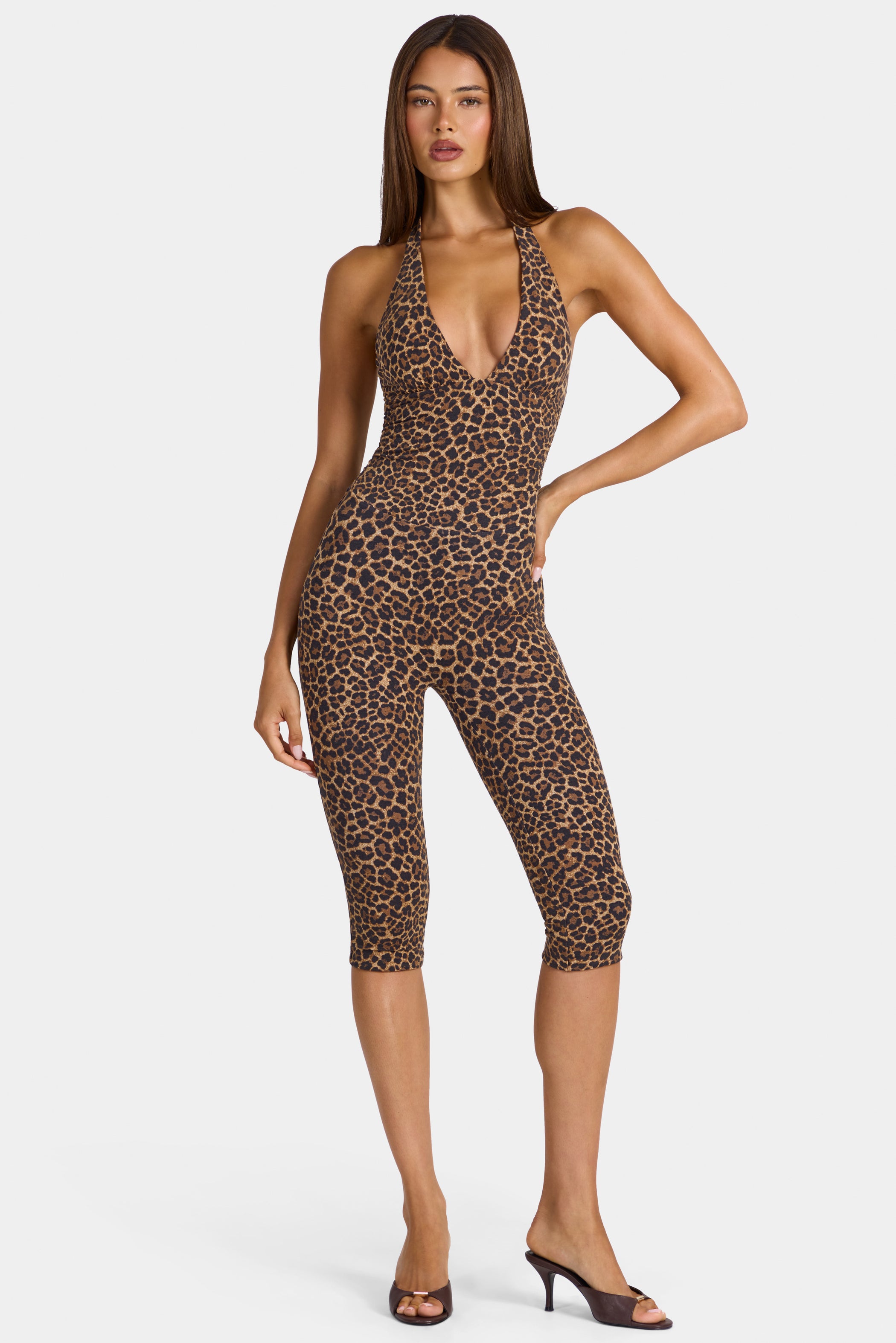 Modal Capri Jumpsuit in Leopard - 1