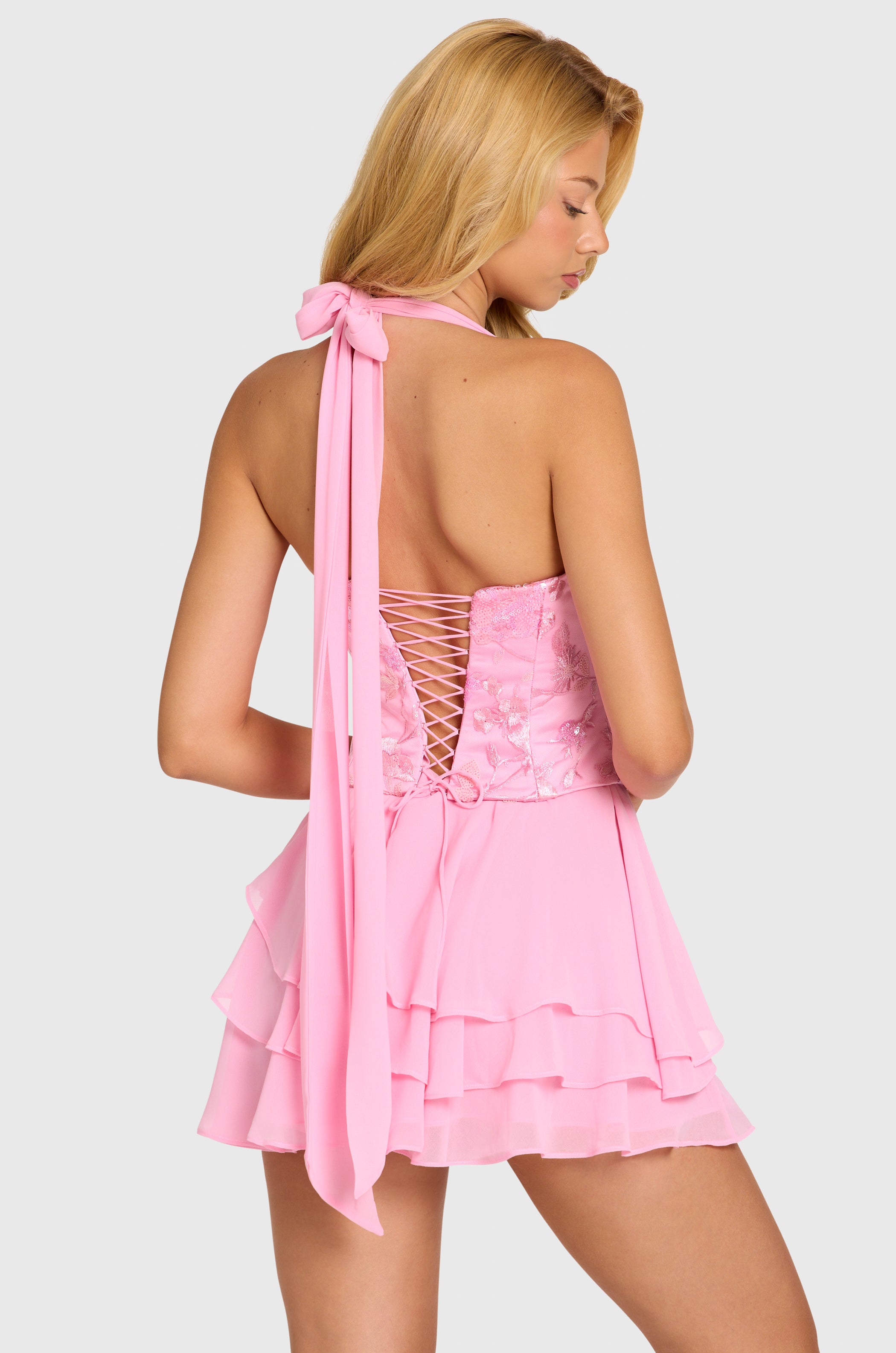 Embellished Corset Mini Dress in Blossom - 2