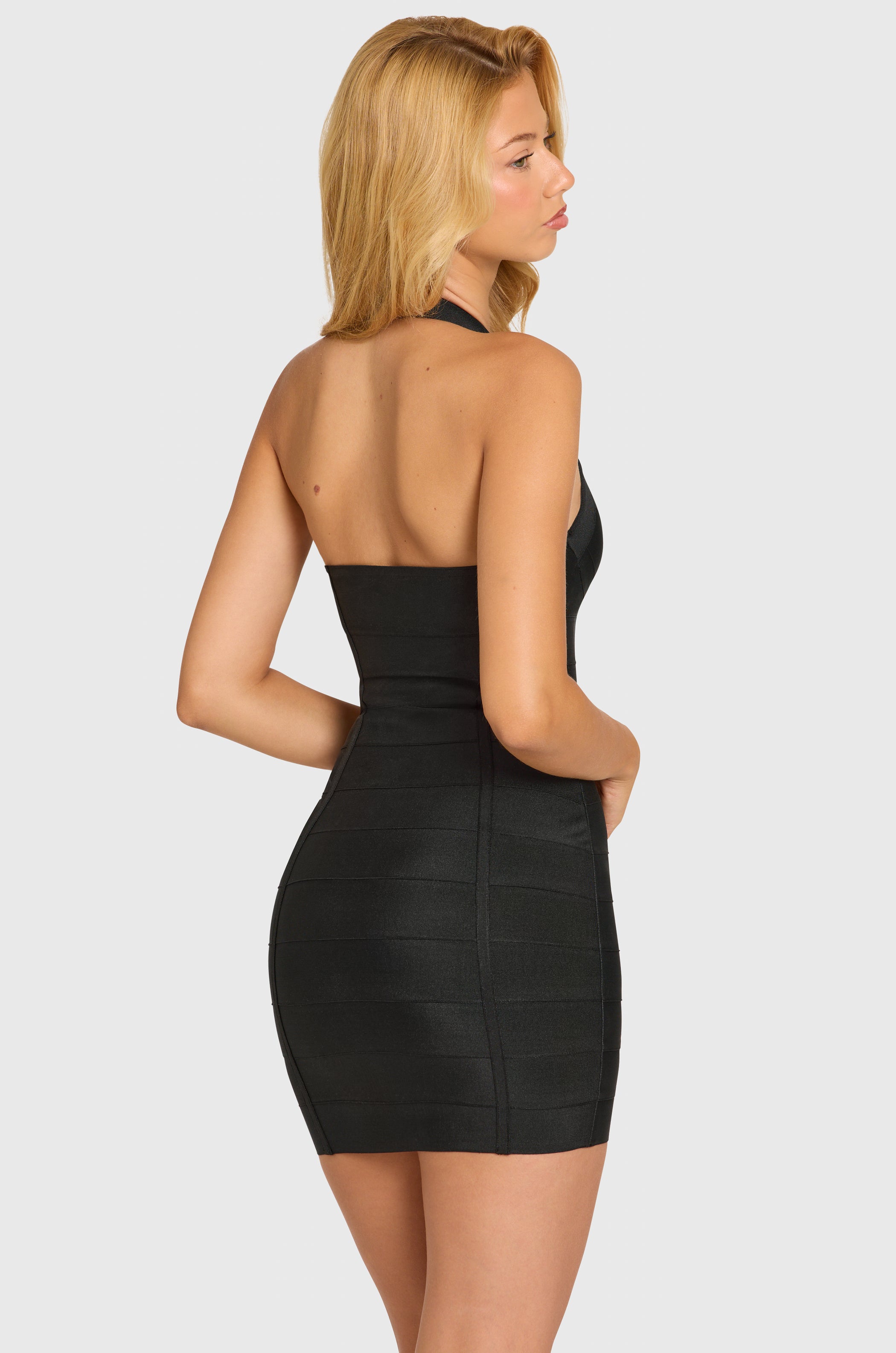 Bandage Bodycon Mini Dress in Black - 2
