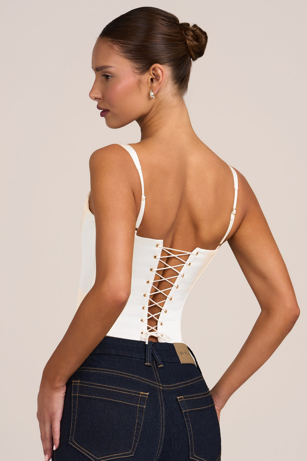 Satin Corset Top in White