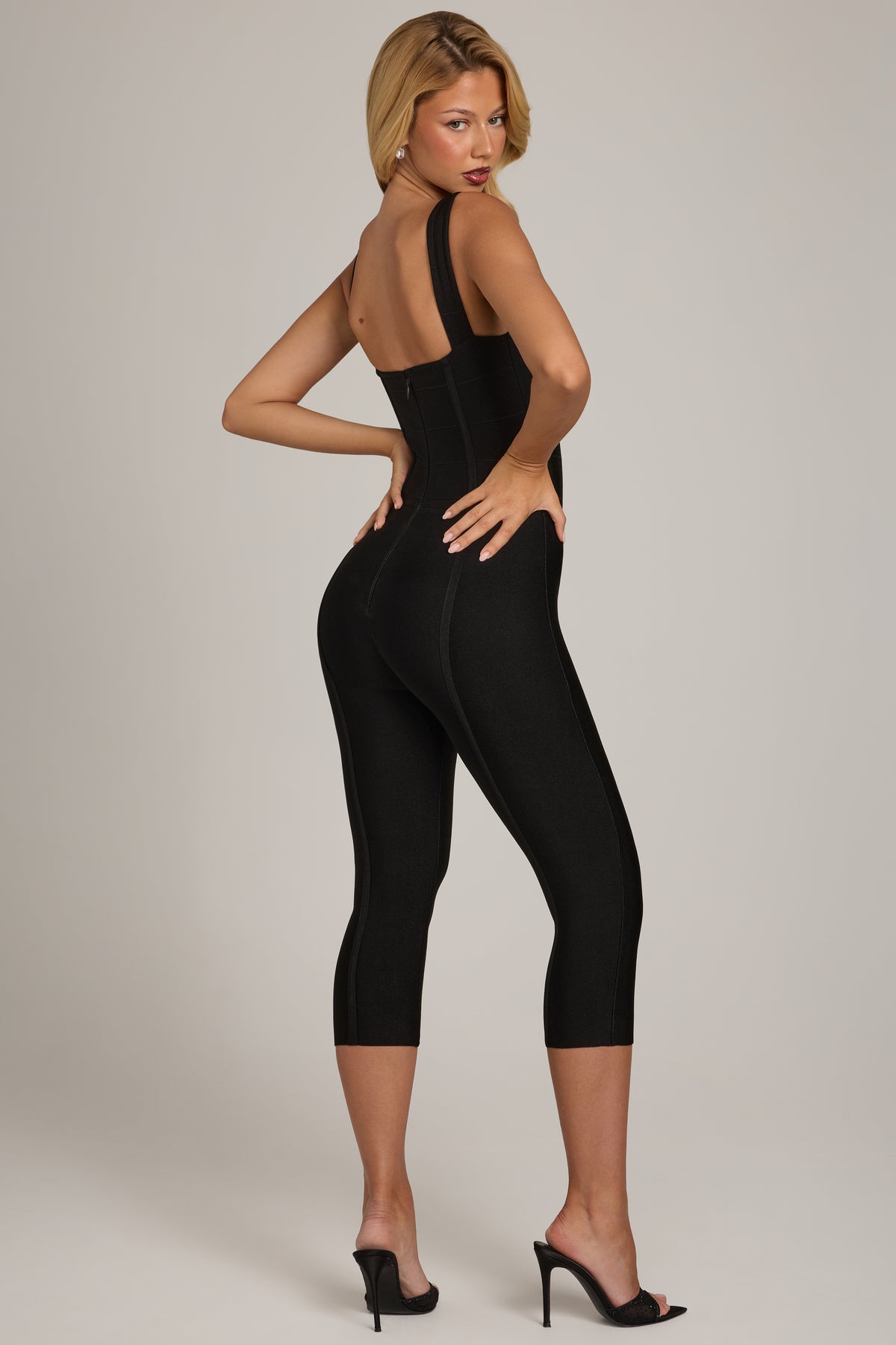 Bandage Capri Jumpsuit in Black