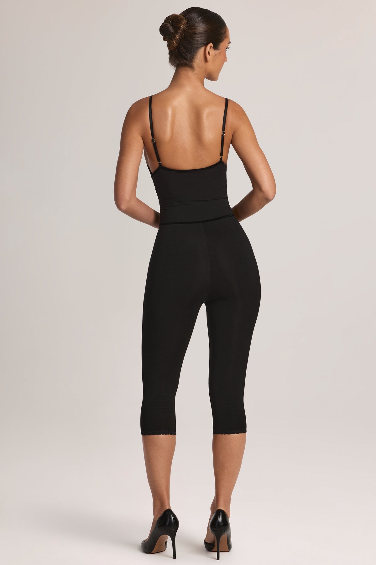Modal Capri Jumpsuit in Black - 2