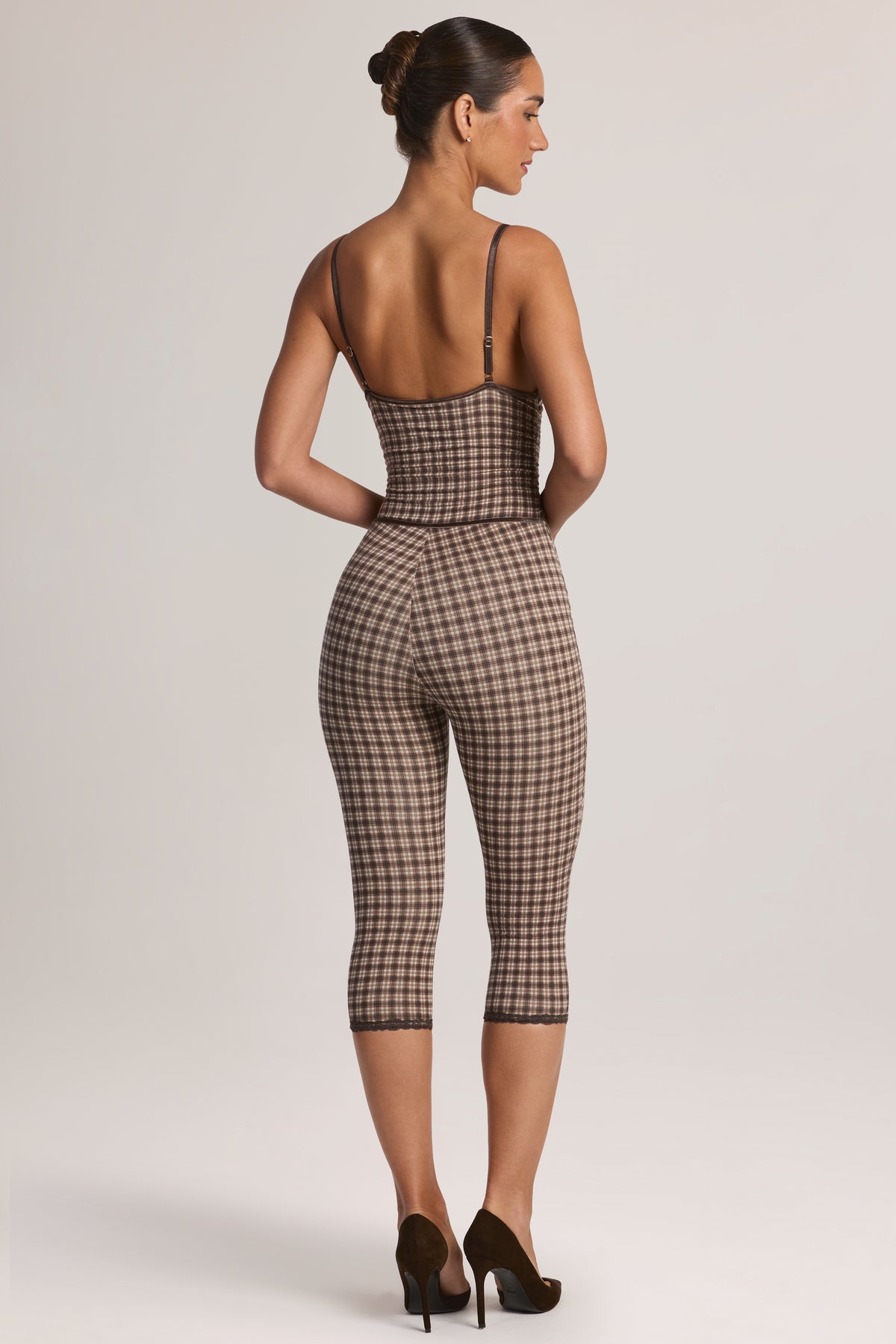 Modal Capri Jumpsuit in Square Check Print - 2