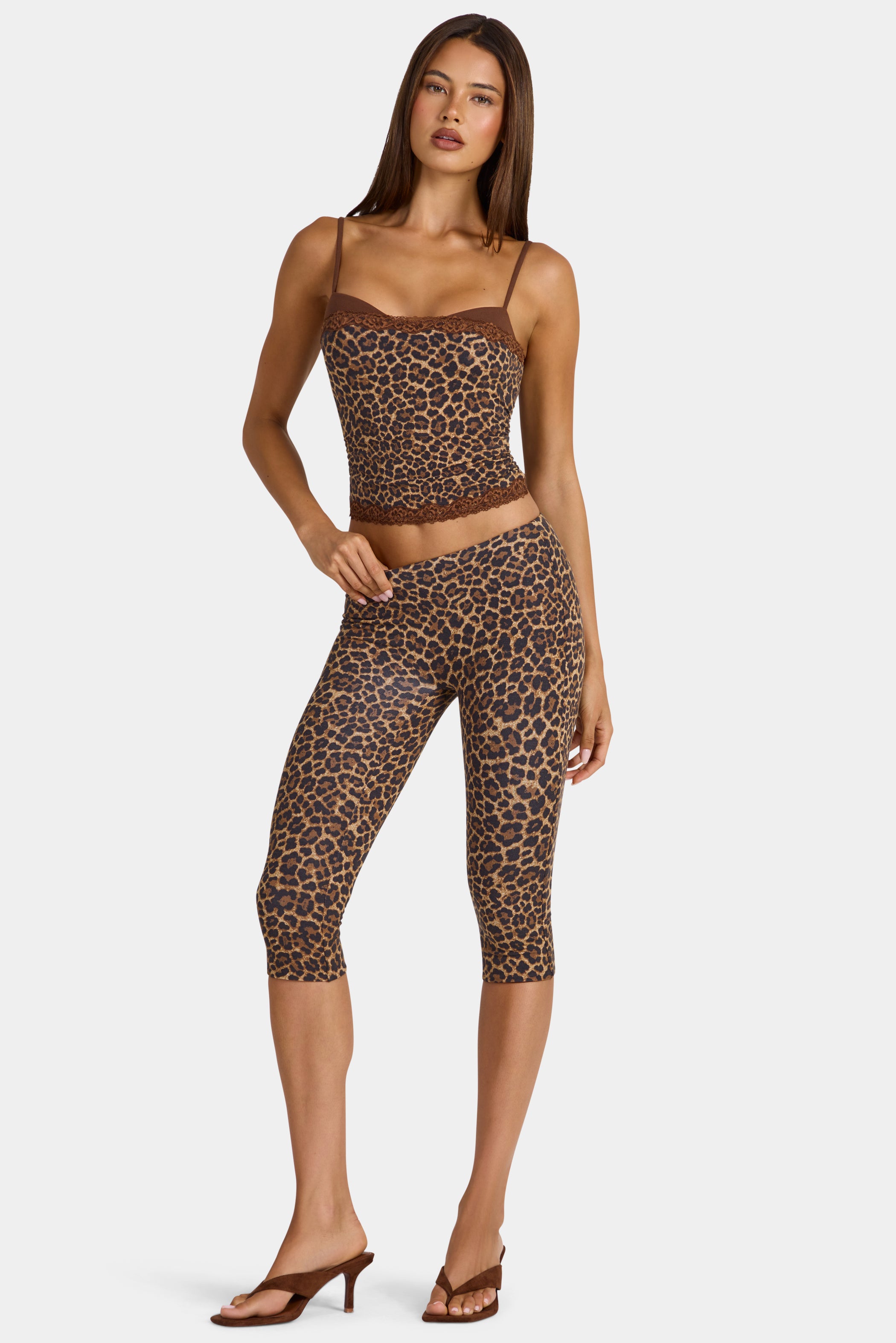 Modal Capri Leggings in Leopard - 1