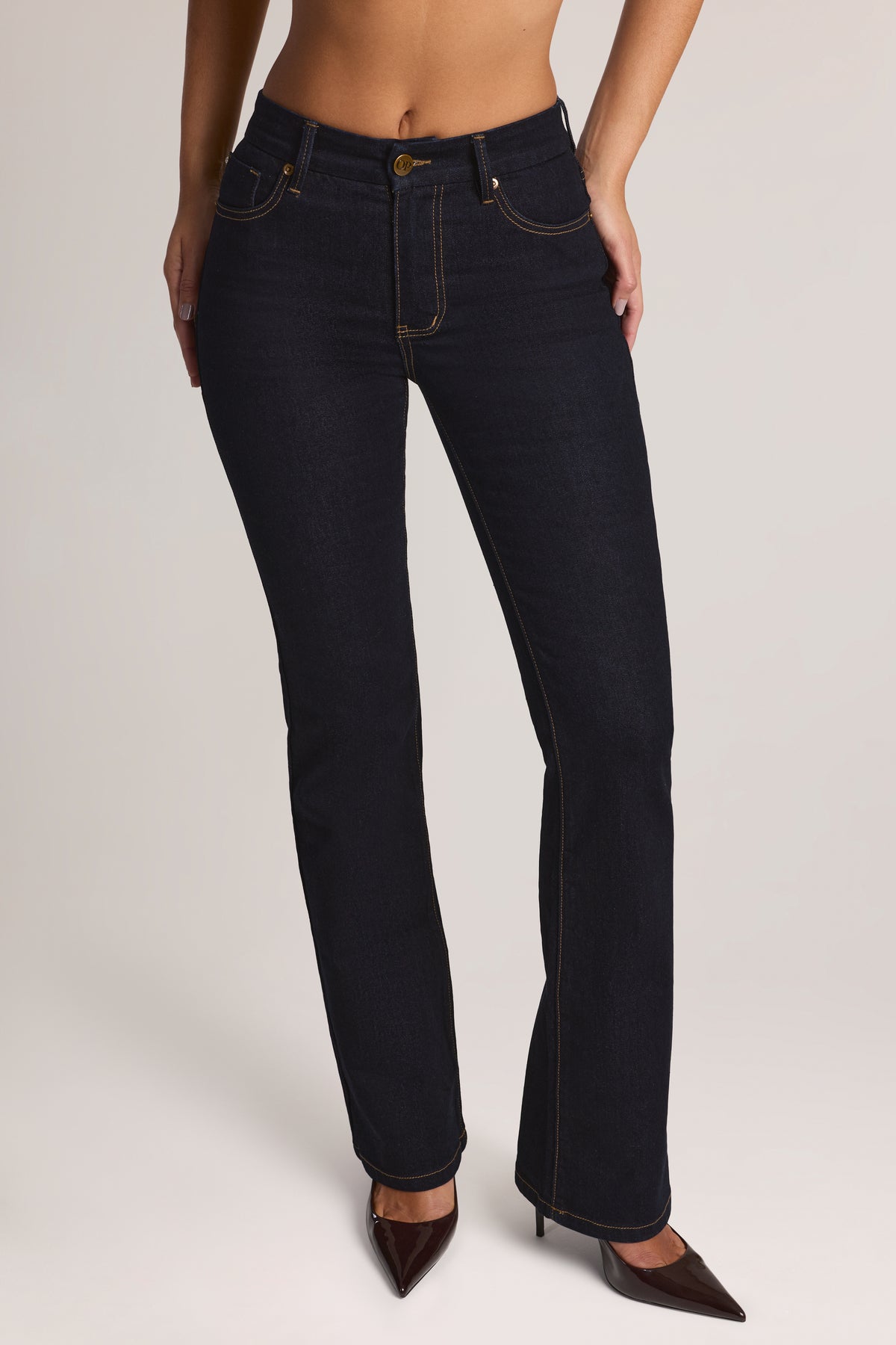 High-Rise Bootcut Jeans in Dark Wash