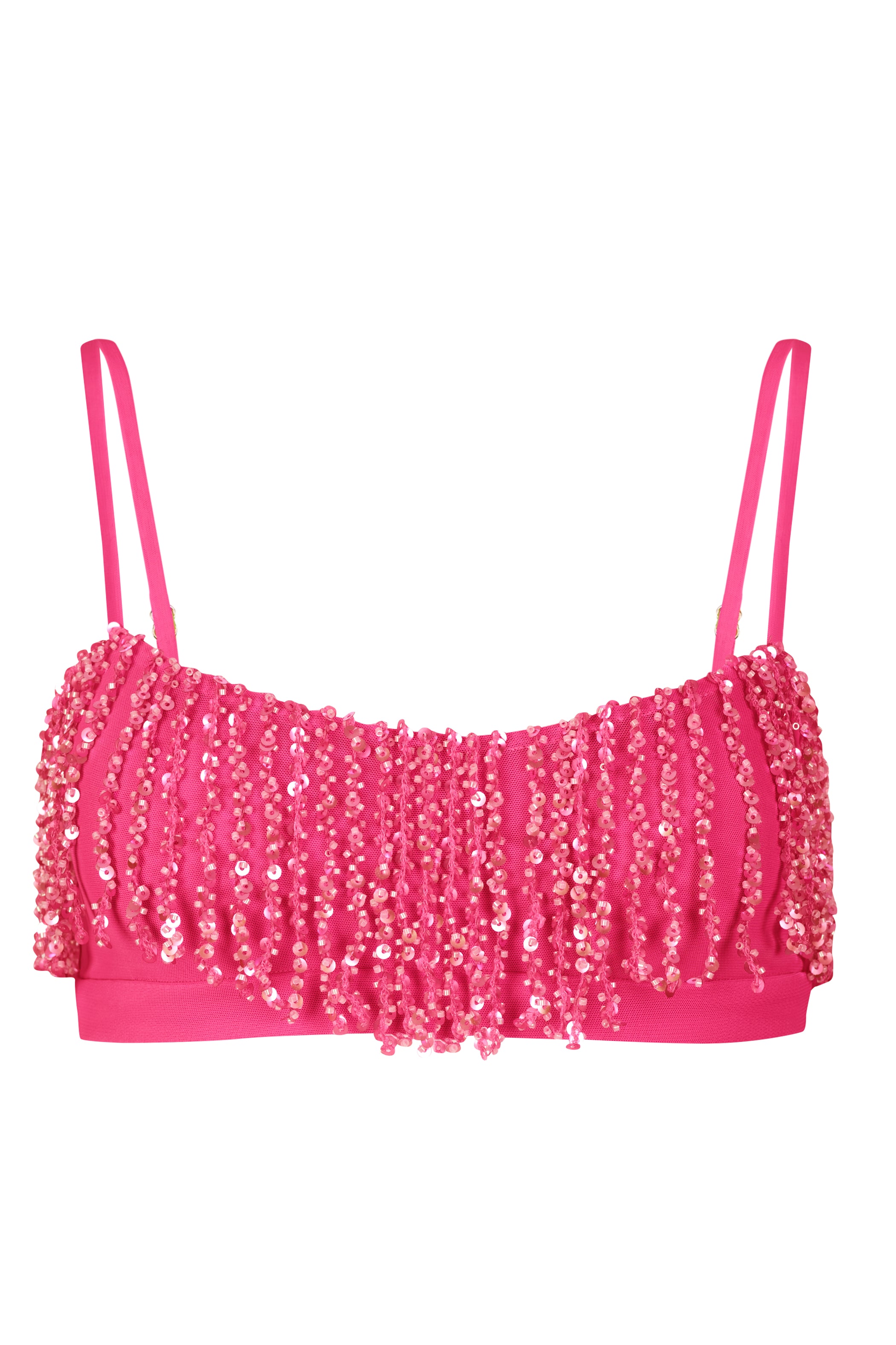 Fringed Bralette in Raspberry