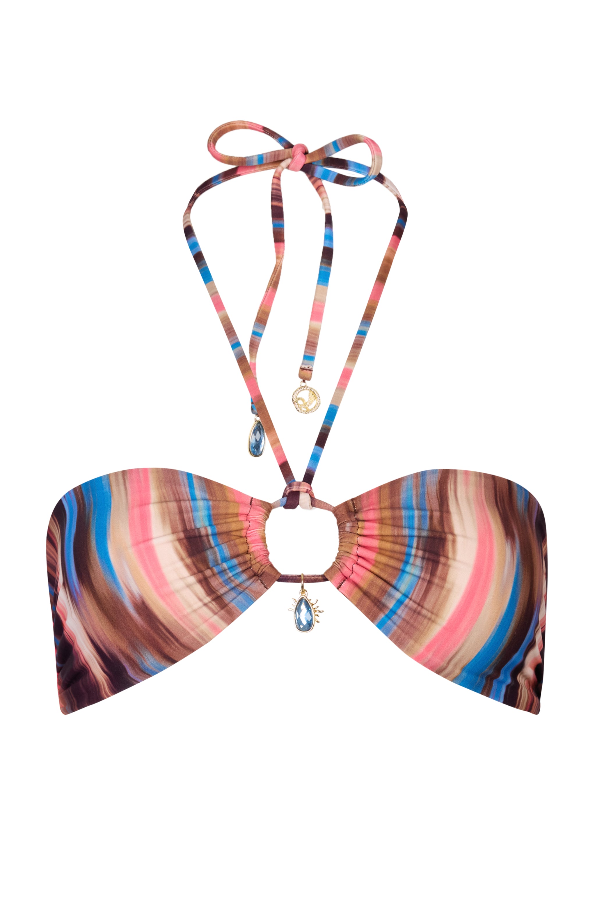 Bandeau Bikini Top in Abstract Stripe