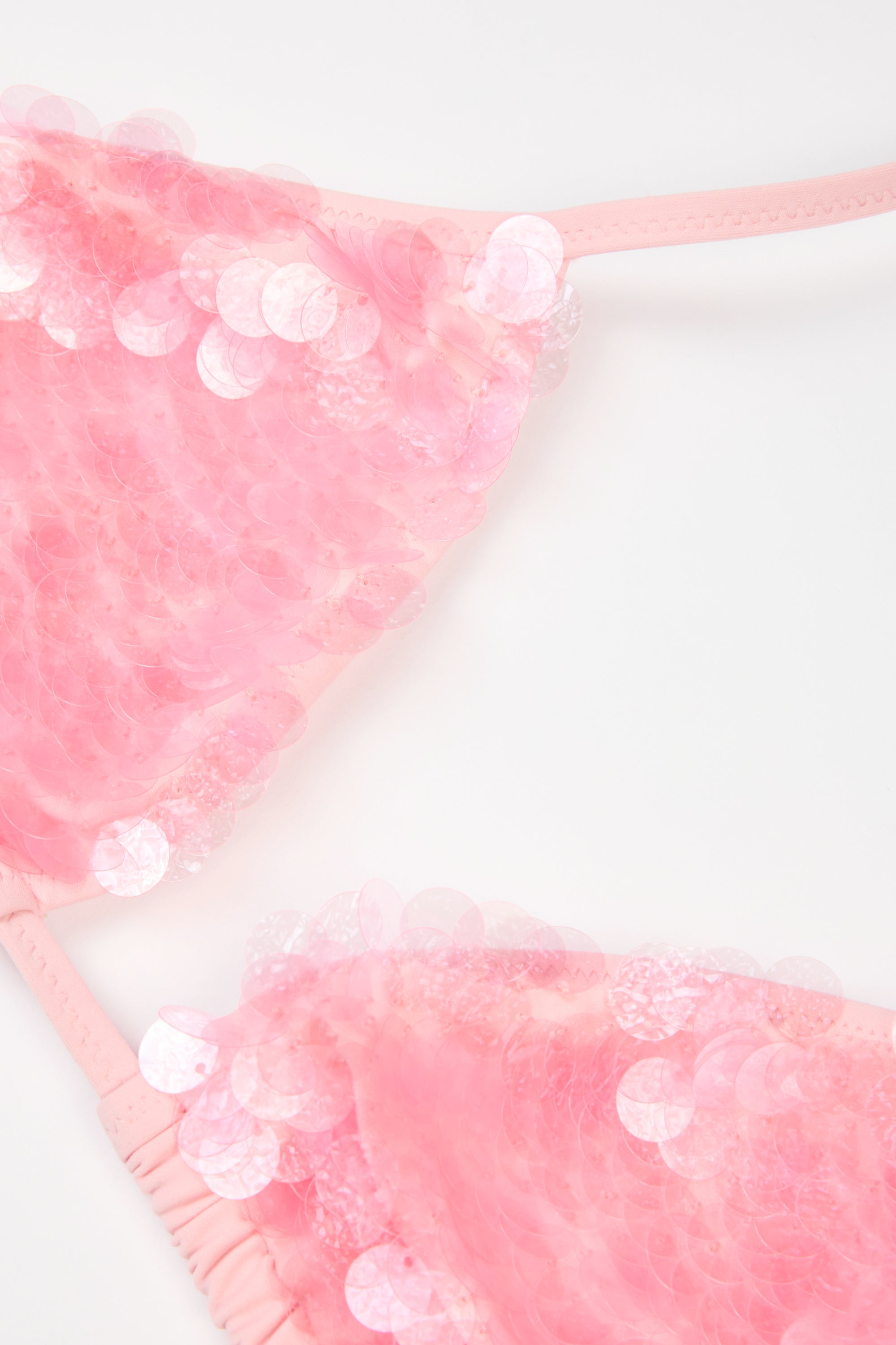 Triangle Bikini Top in Baby Pink