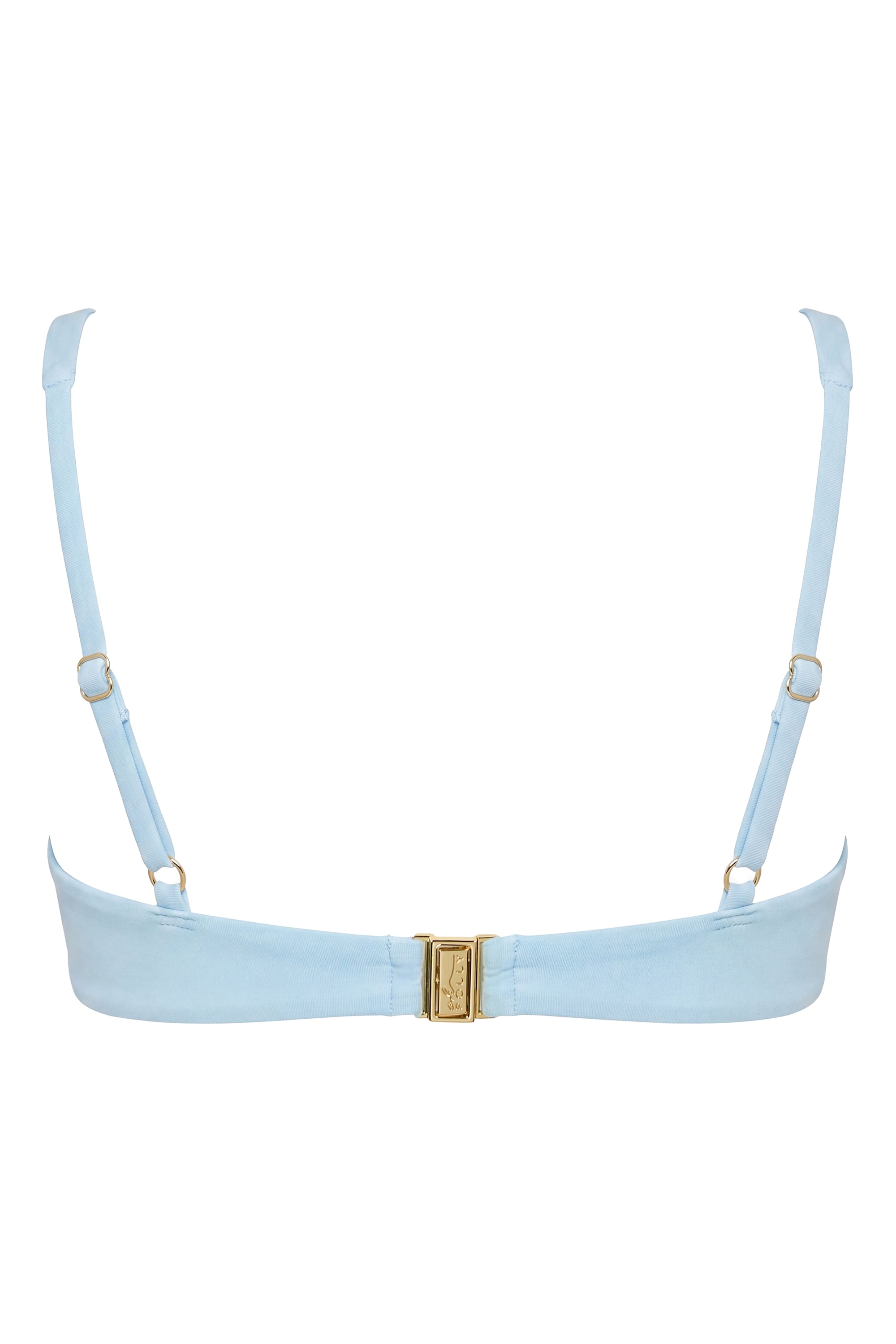 Underwired Bikini Top in Blue Gingham Print