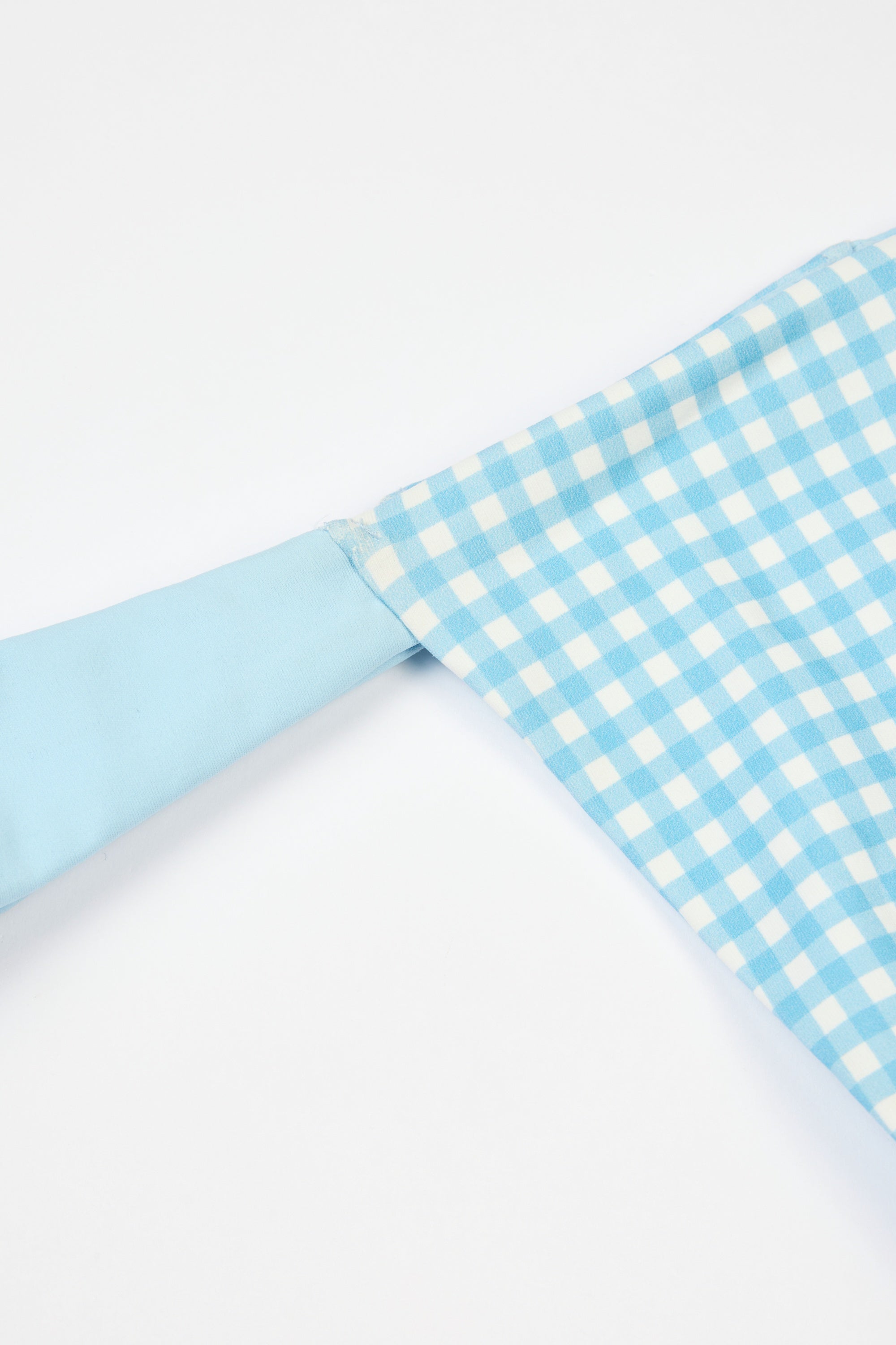 Thong Bikini Bottoms in Blue Gingham Print