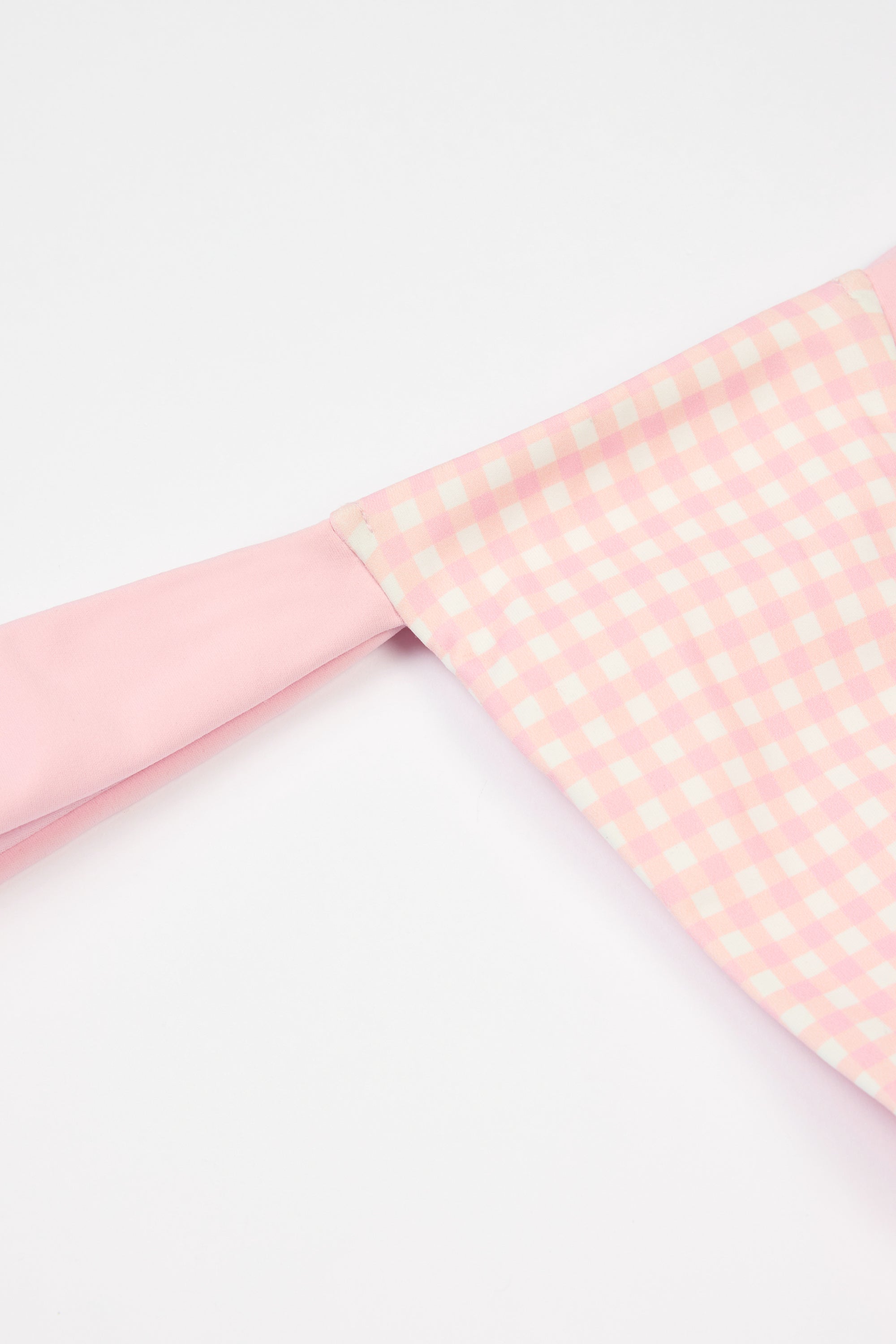 Thong Bikini Bottoms in Pink Gingham Print