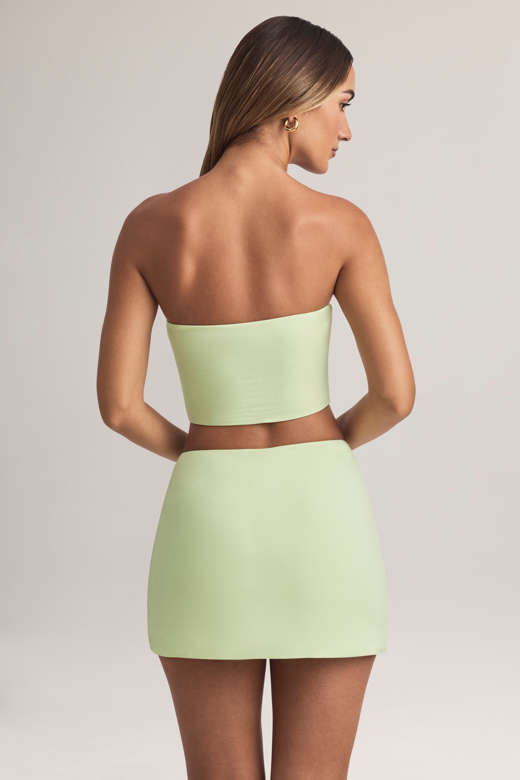 Modal Mid-Rise A-Line Mini Skirt in Sage Green - 2